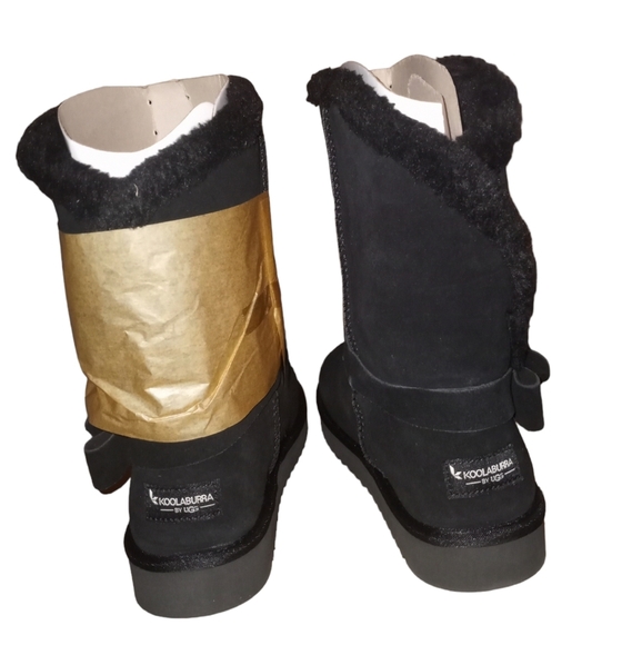 koolaburra by ugg black Faux Fur Short Boots - - Picture 8 of 11